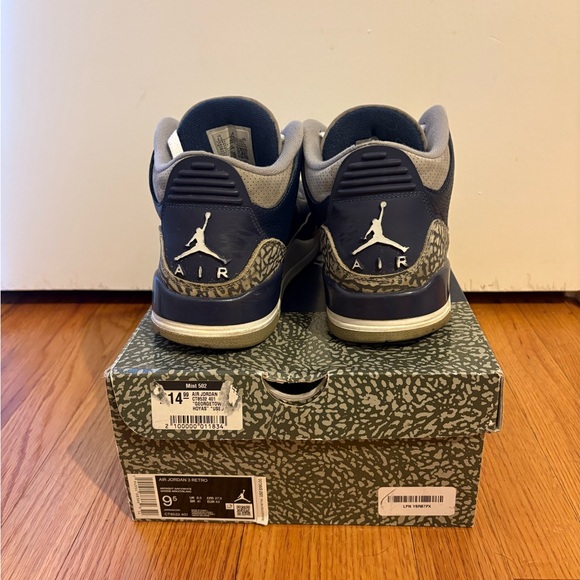 Used “Georgetown” Nike Air Jordan 3’s - Picture 1 of 5